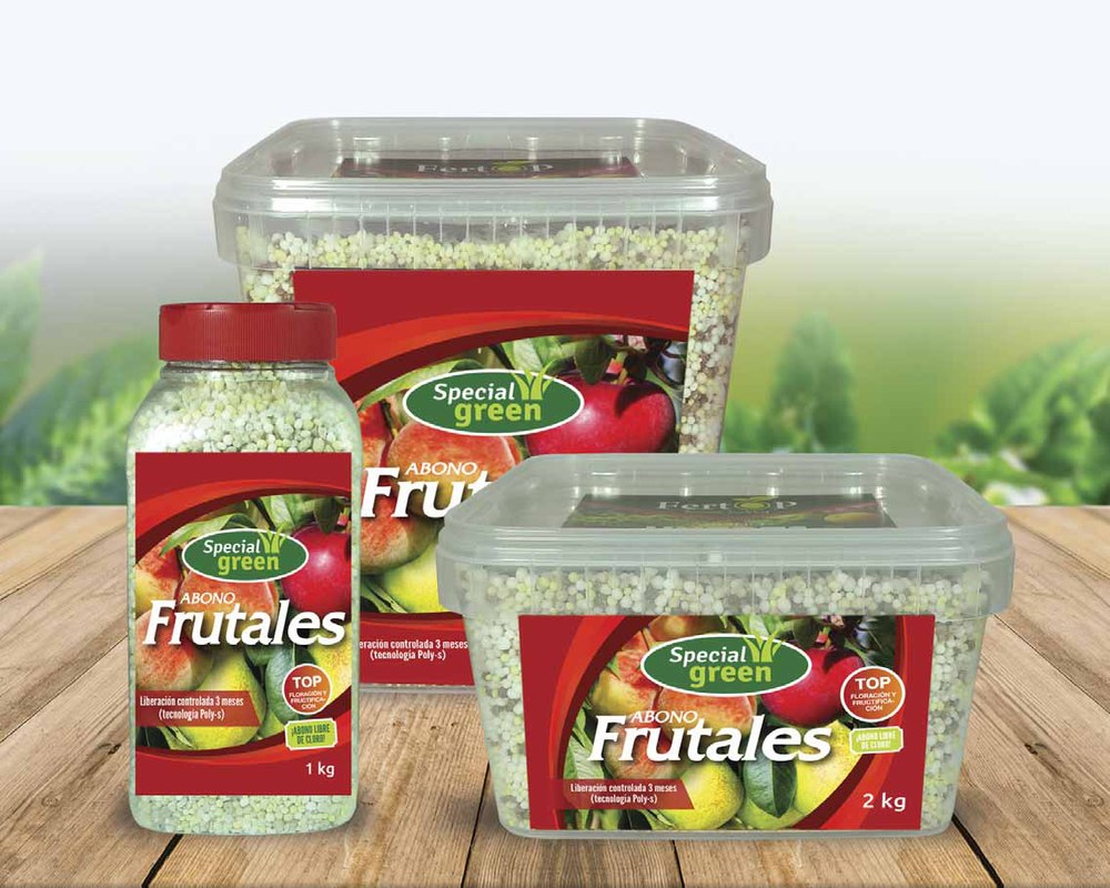 Abono Special Green Frutales, bote de 1 kg y tarrina de 2 kg